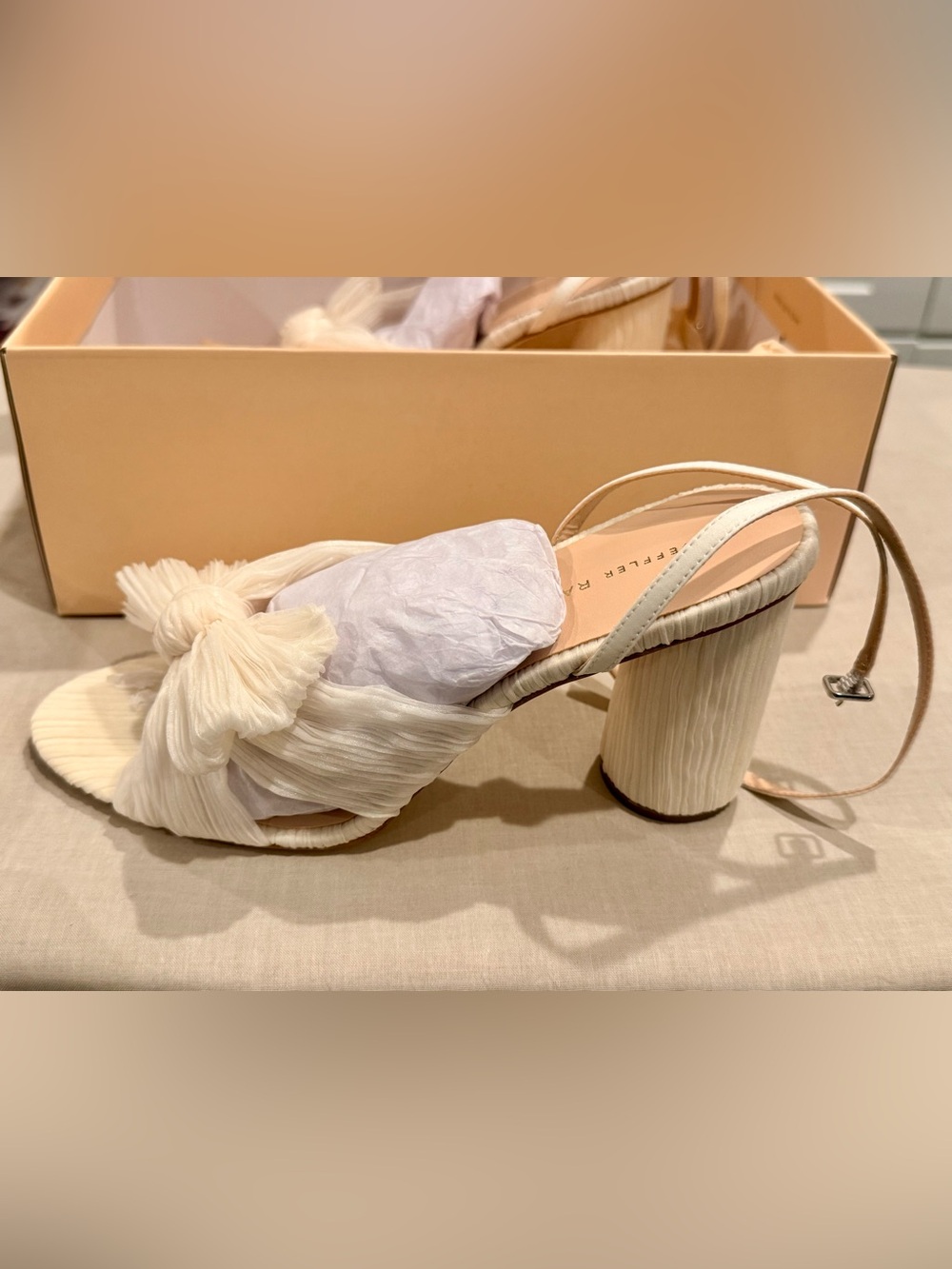 Loeffler Randall Camellia Pearl Pleated Bow Heel - Picture 4 of 6